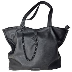 Darcy Marks Of London Large Shoulder Bag, Black, With Chain Closure Detail